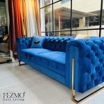 3 Seater Blue Chesterfield Sofa