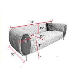 3 Seater White Sofa