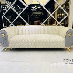 3 Seater White Sofa