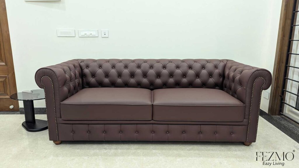 Chocolate brown Chesterfield Sofa