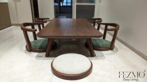 Sage Green & dark teak wood Dining Chairs
