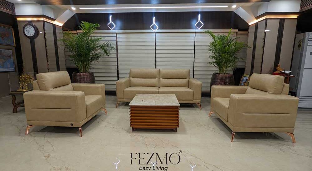 Leatherette Mid Back Sofa for Luxury Appeal