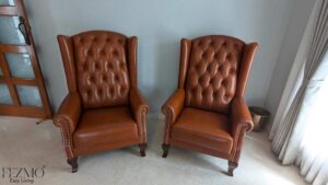 Premium Leather Wing Chair