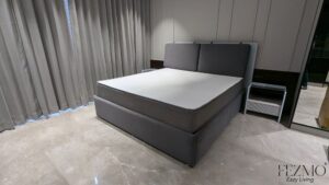 Grey and White Bed And Panels
