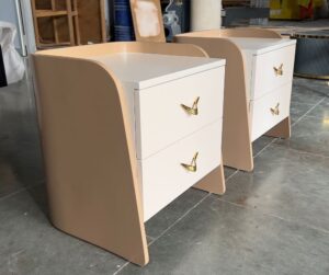 Sandle and White Bed Side Tables