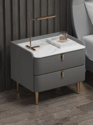 Grey and White Bed Side Tables