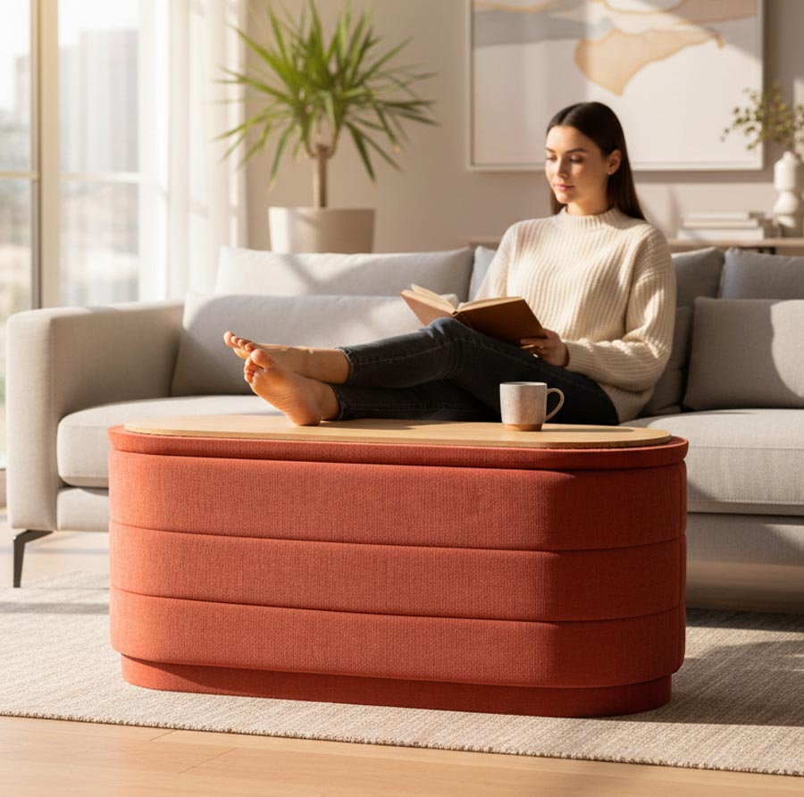 Bed Bench (Red demin fabric)