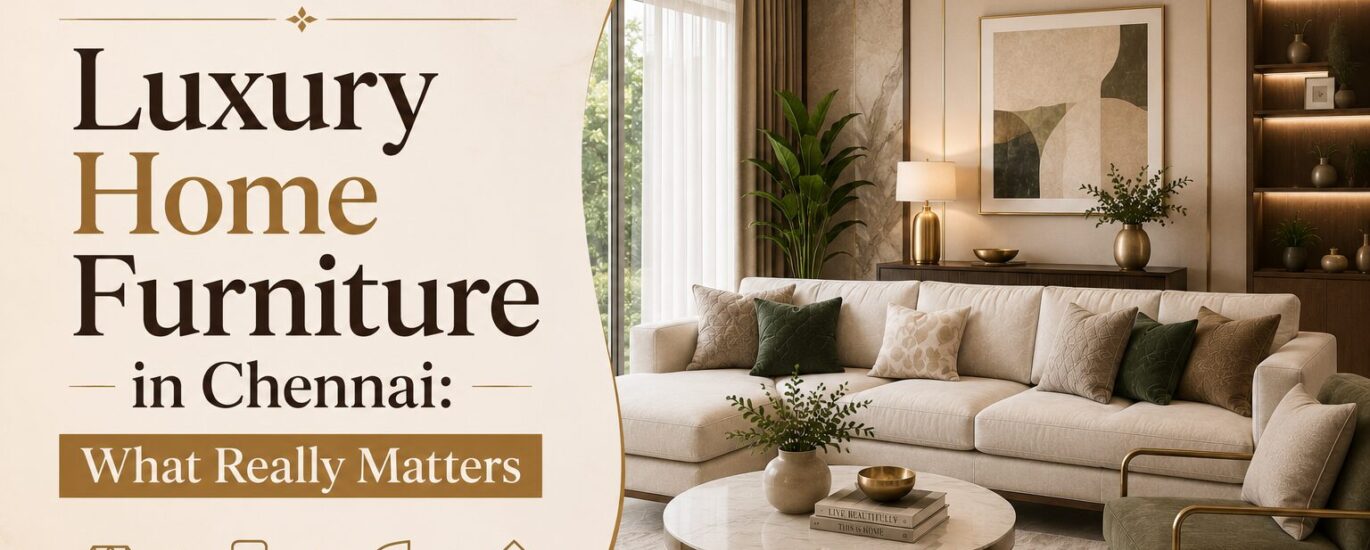 Luxury home furniture in Chennai featuring premium sofas, solid wood furniture, elegant interiors, and timeless craftsmanship.